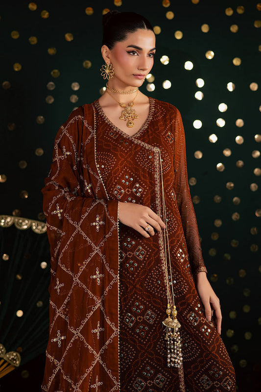 Pakistani Custom Stitched Chiffon Dress - MK-19