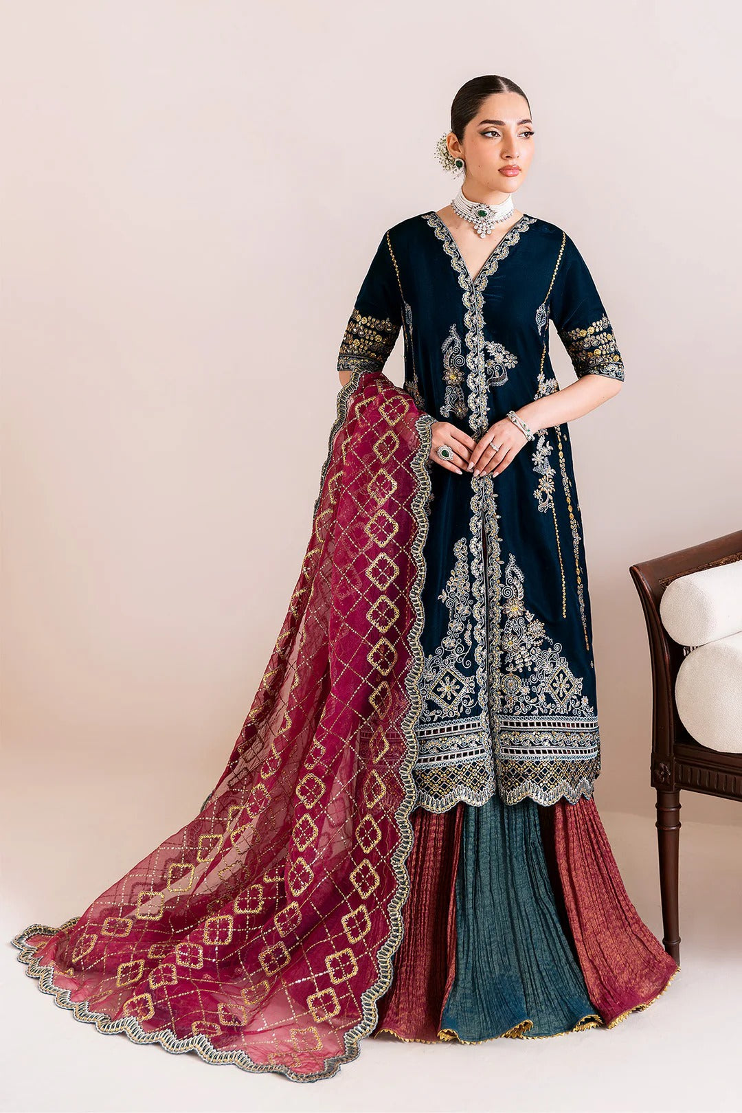 Pakistani Custom Stitched Velvet Dress-2222-MEHROOB