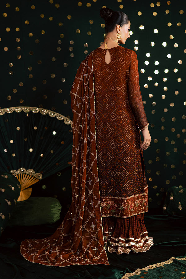 Pakistani Custom Stitched Chiffon Dress - MK-19