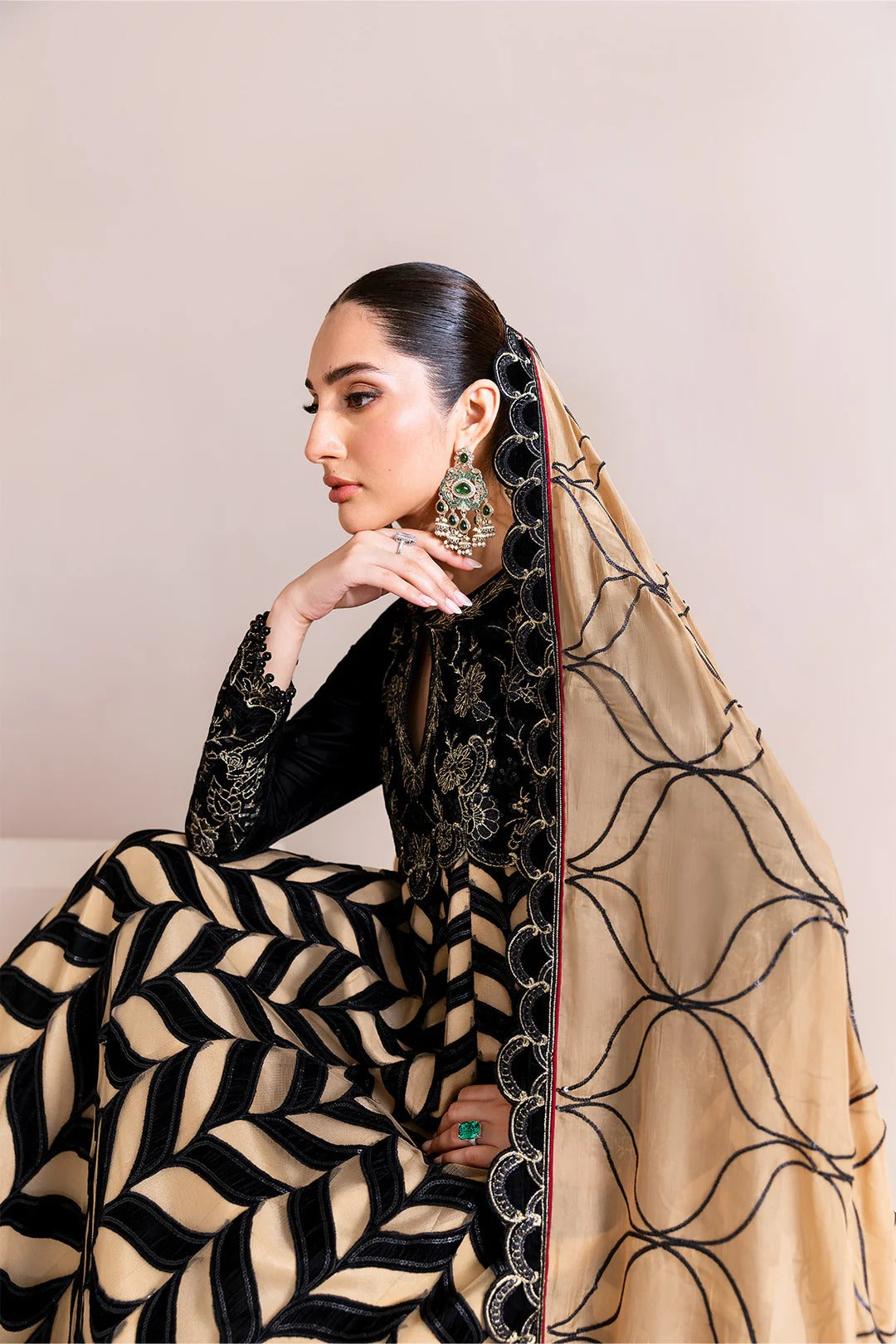 Pakistani Custom Stitched Velvet Dress-2223-NOOR JAHAN