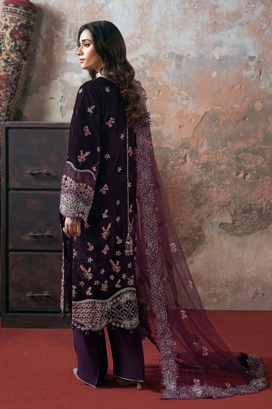 V-704-Pakistani Custom Stitched Velvet Dress