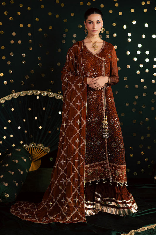 Pakistani Custom Stitched Chiffon Dress - MK-19
