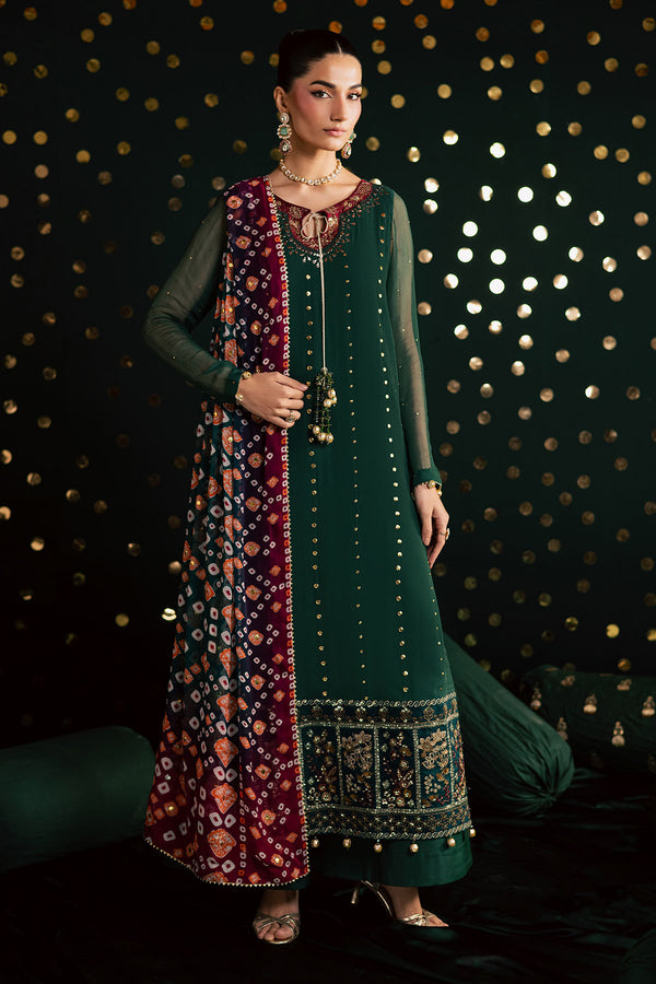 Pakistani Custom Stitched Chiffon Dress - MK-20