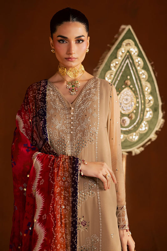 Pakistani Custom Stitched Chiffon Dress - MK-22