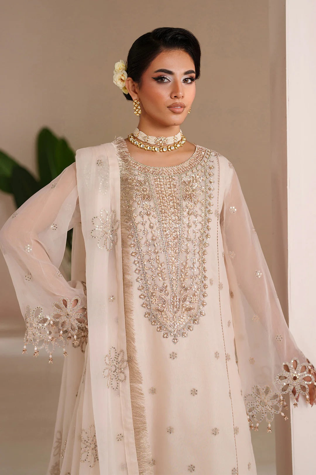 Pakistani Custom Stitched Chiffon Dress-4065-MIKA
