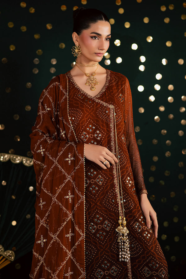 Pakistani Custom Stitched Chiffon Dress - MK-19