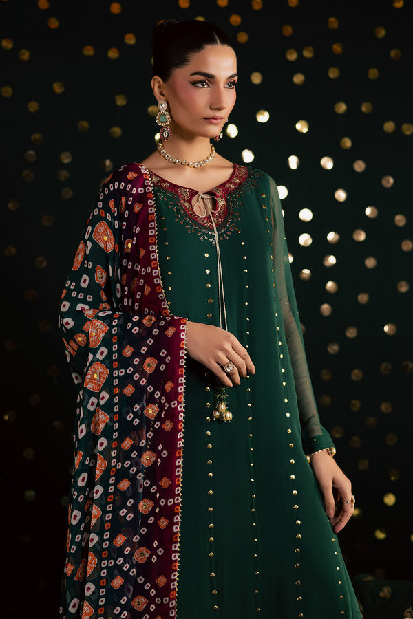 Pakistani Custom Stitched Chiffon Dress - MK-20