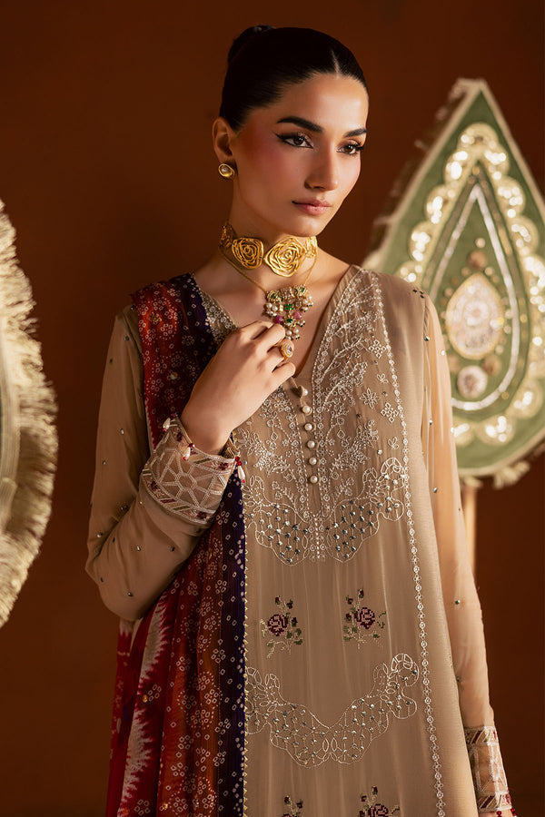 Pakistani Custom Stitched Chiffon Dress - MK-22