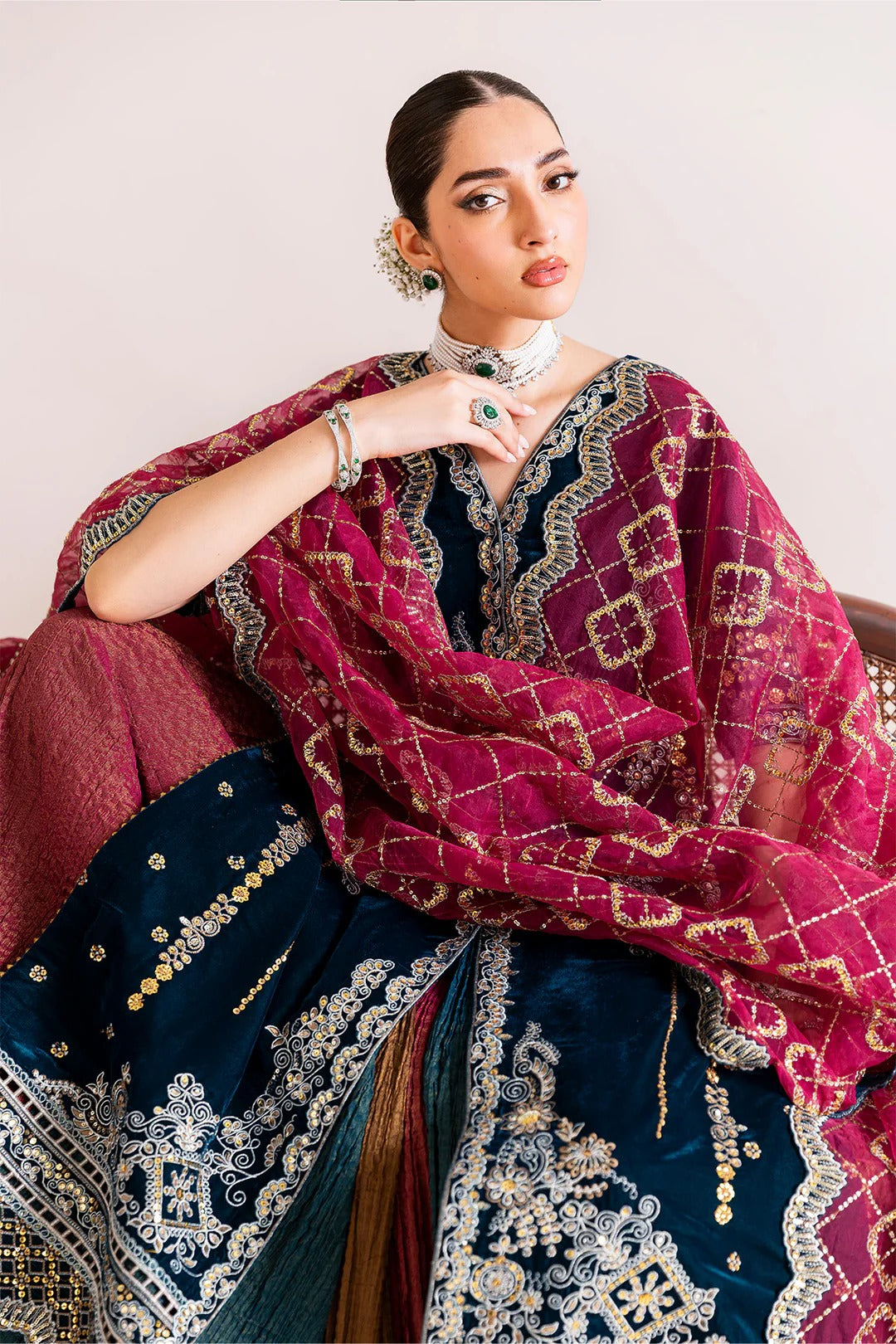 Pakistani Custom Stitched Velvet Dress-2222-MEHROOB