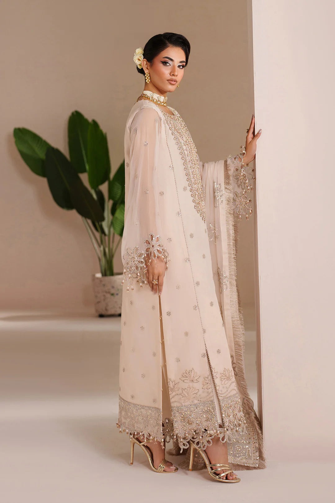 Pakistani Custom Stitched Chiffon Dress-4065-MIKA