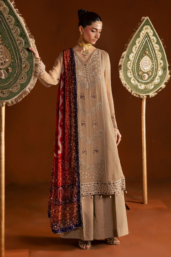 Pakistani Custom Stitched Chiffon Dress - MK-22