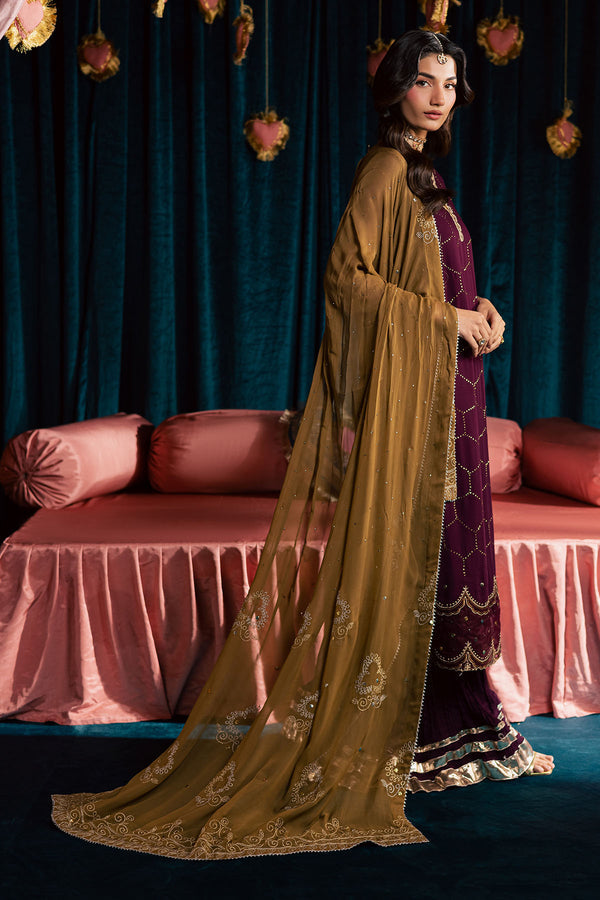 Pakistani Custom Stitched Chiffon Dress - MK-21