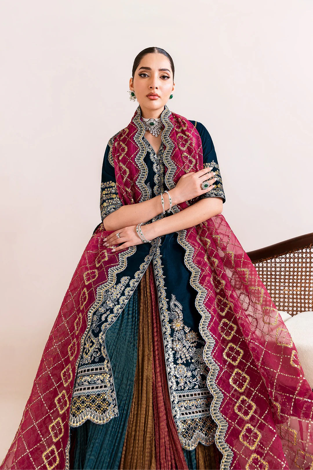 Pakistani Custom Stitched Velvet Dress-2222-MEHROOB