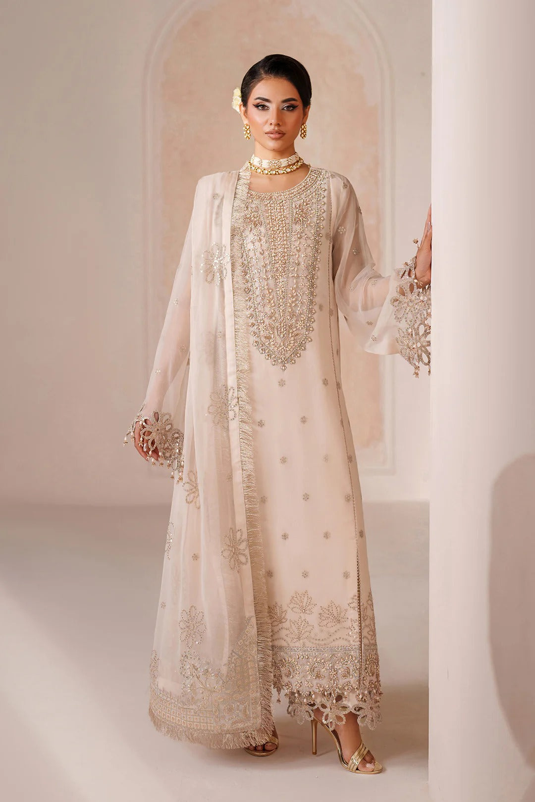 Pakistani Custom Stitched Chiffon Dress-4065-MIKA