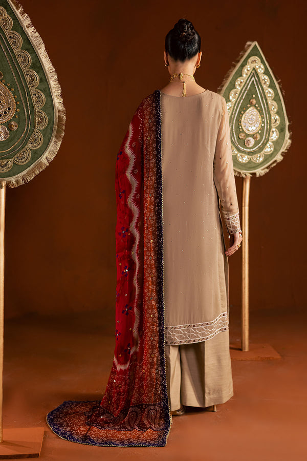 Pakistani Custom Stitched Chiffon Dress - MK-22