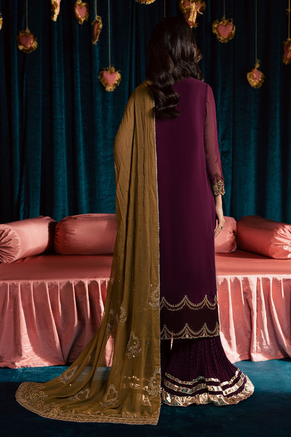 Pakistani Custom Stitched Chiffon Dress - MK-21