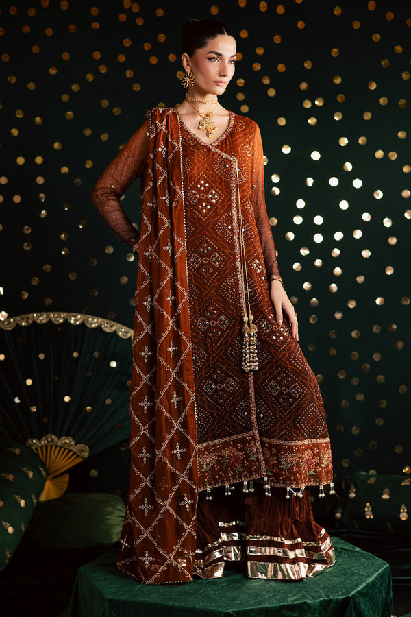 Pakistani Custom Stitched Chiffon Dress - MK-19