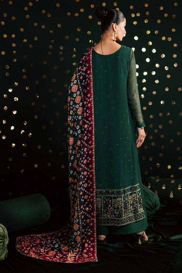 Pakistani Custom Stitched Chiffon Dress - MK-20
