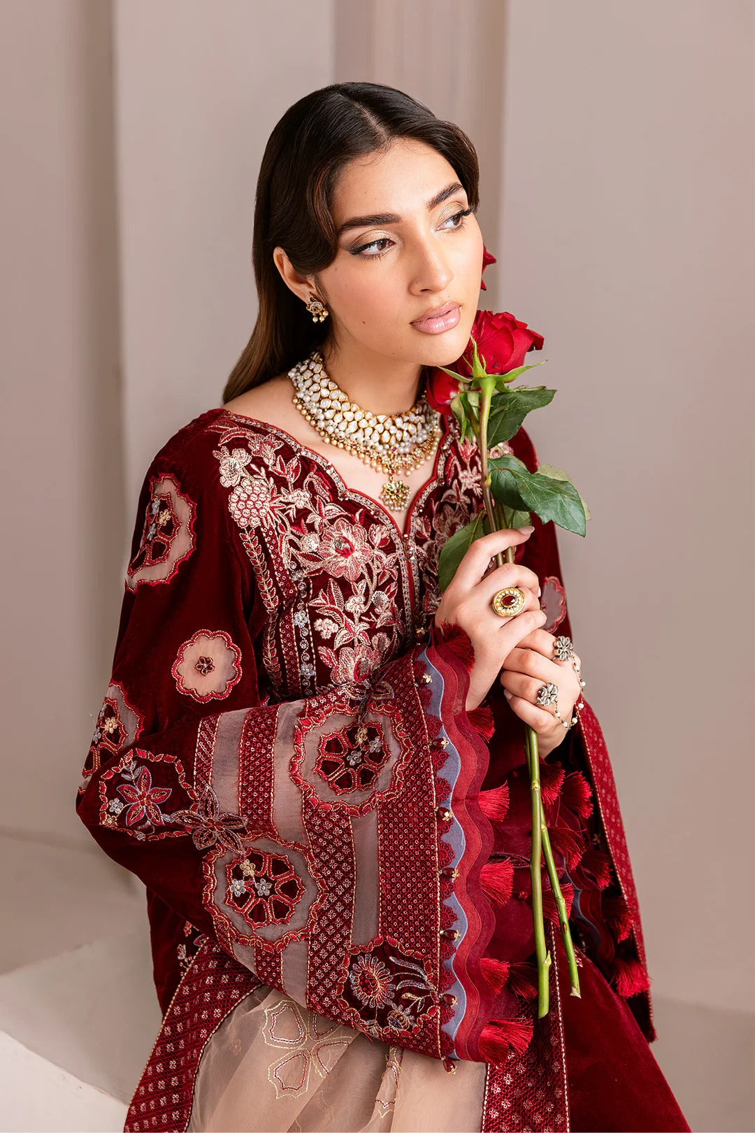 Pakistani Custom Stitched Velvet Dress-2226-VELZARI