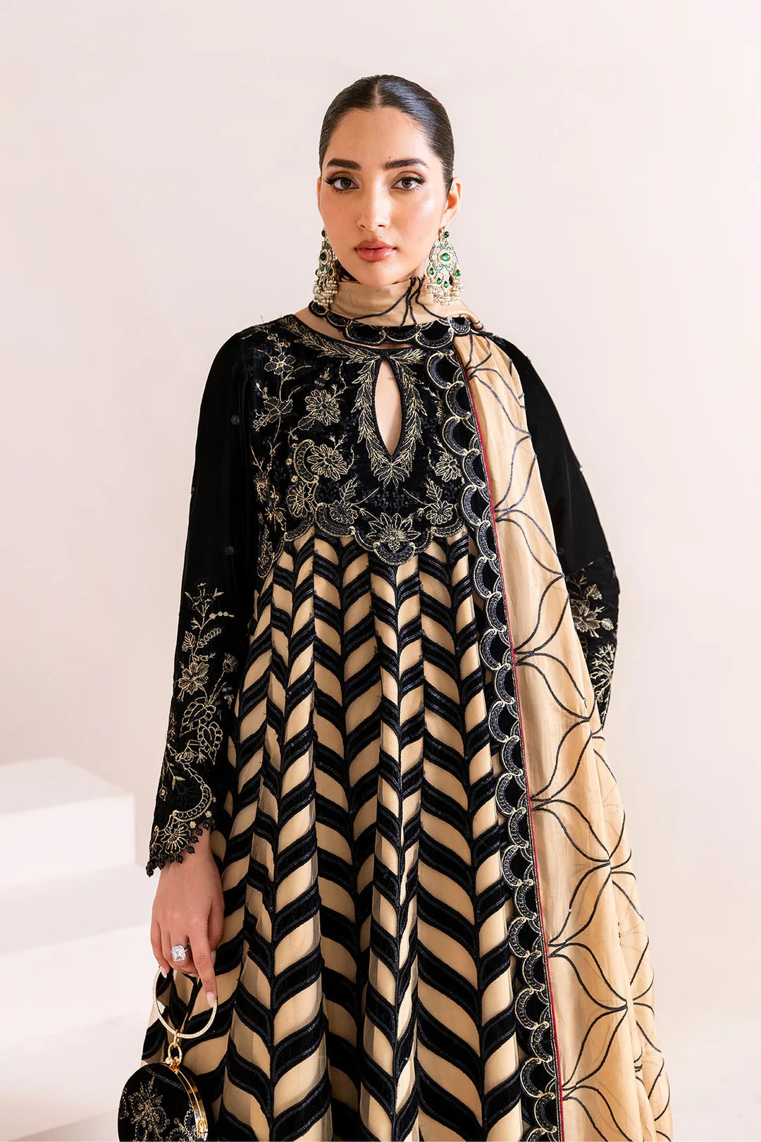 Pakistani Custom Stitched Velvet Dress-2223-NOOR JAHAN