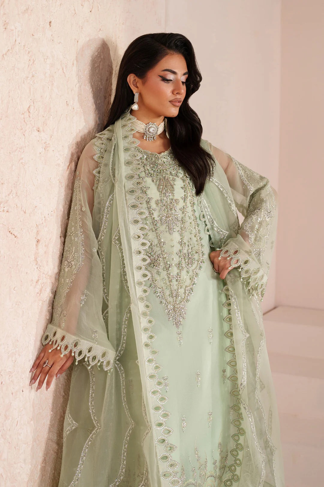 Pakistani Custom Stitched Chiffon Dress-4068-ZYAH