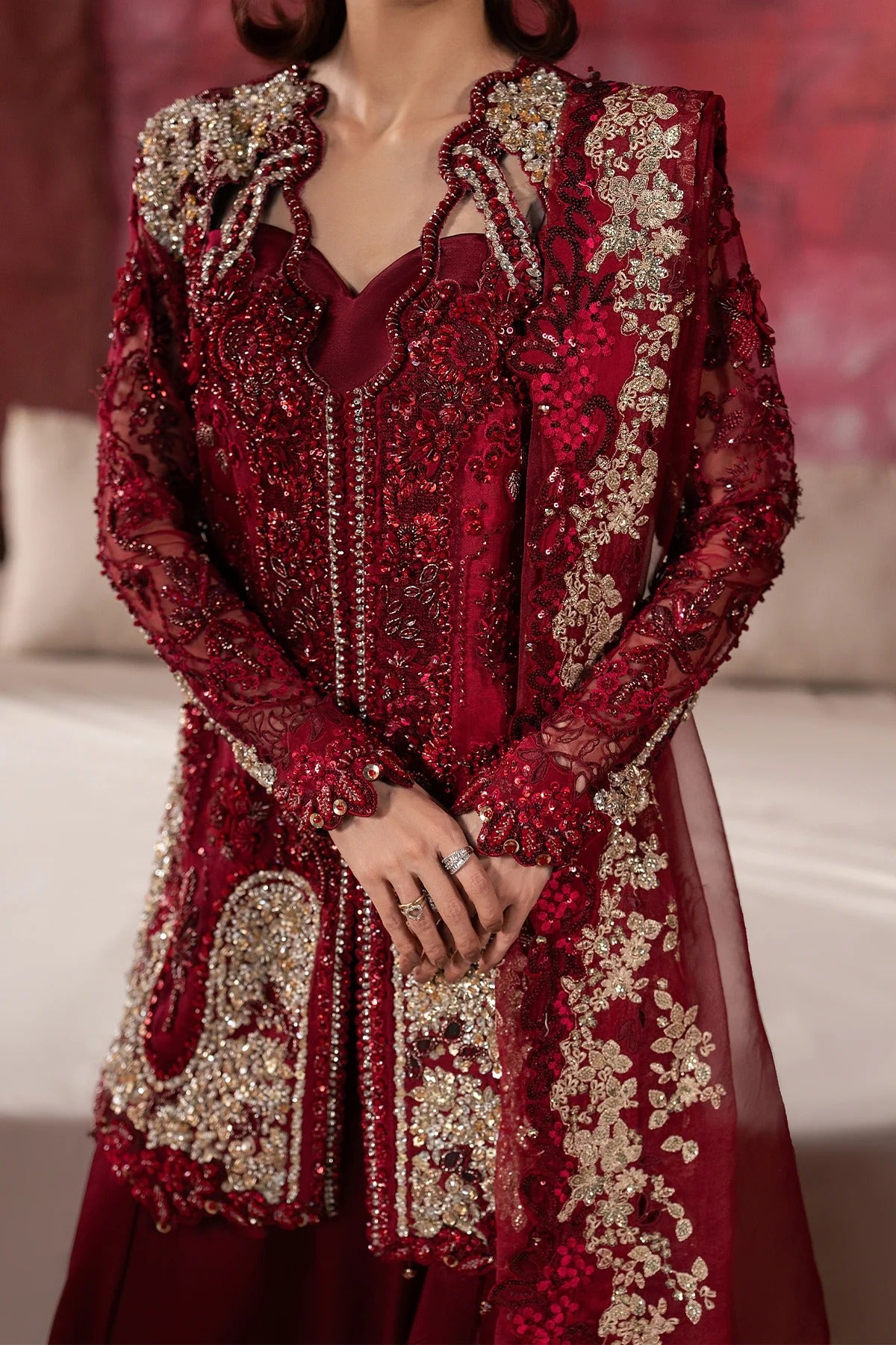 Pakistani Custom Stitched Wedding Dress - ZARHEL