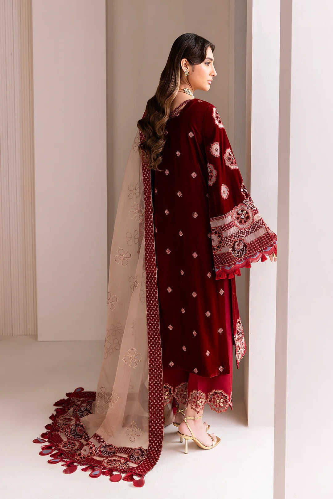 Pakistani Custom Stitched Velvet Dress-2226-VELZARI
