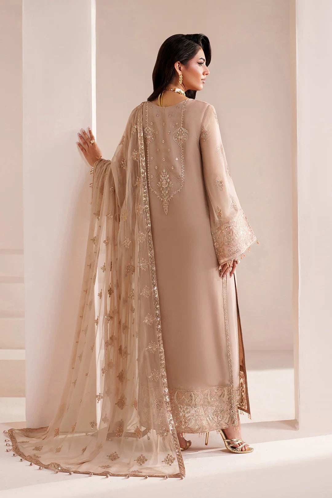 Pakistani Custom Stitched Chiffon Dress-4064-COVE