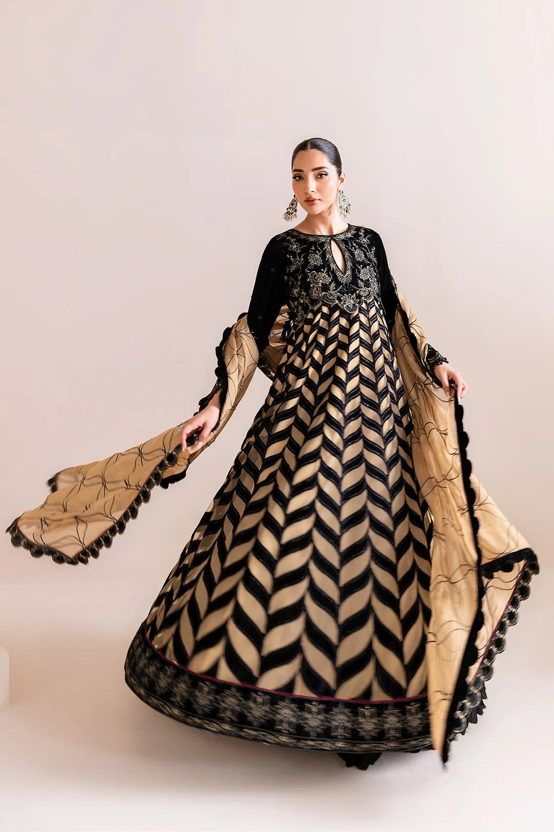 Pakistani Custom Stitched Velvet Dress-2223-NOOR JAHAN