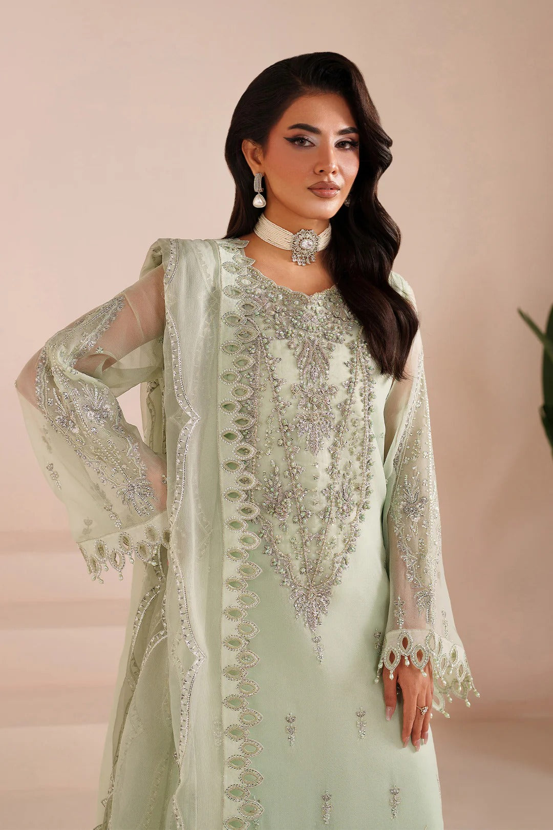 Pakistani Custom Stitched Chiffon Dress-4068-ZYAH