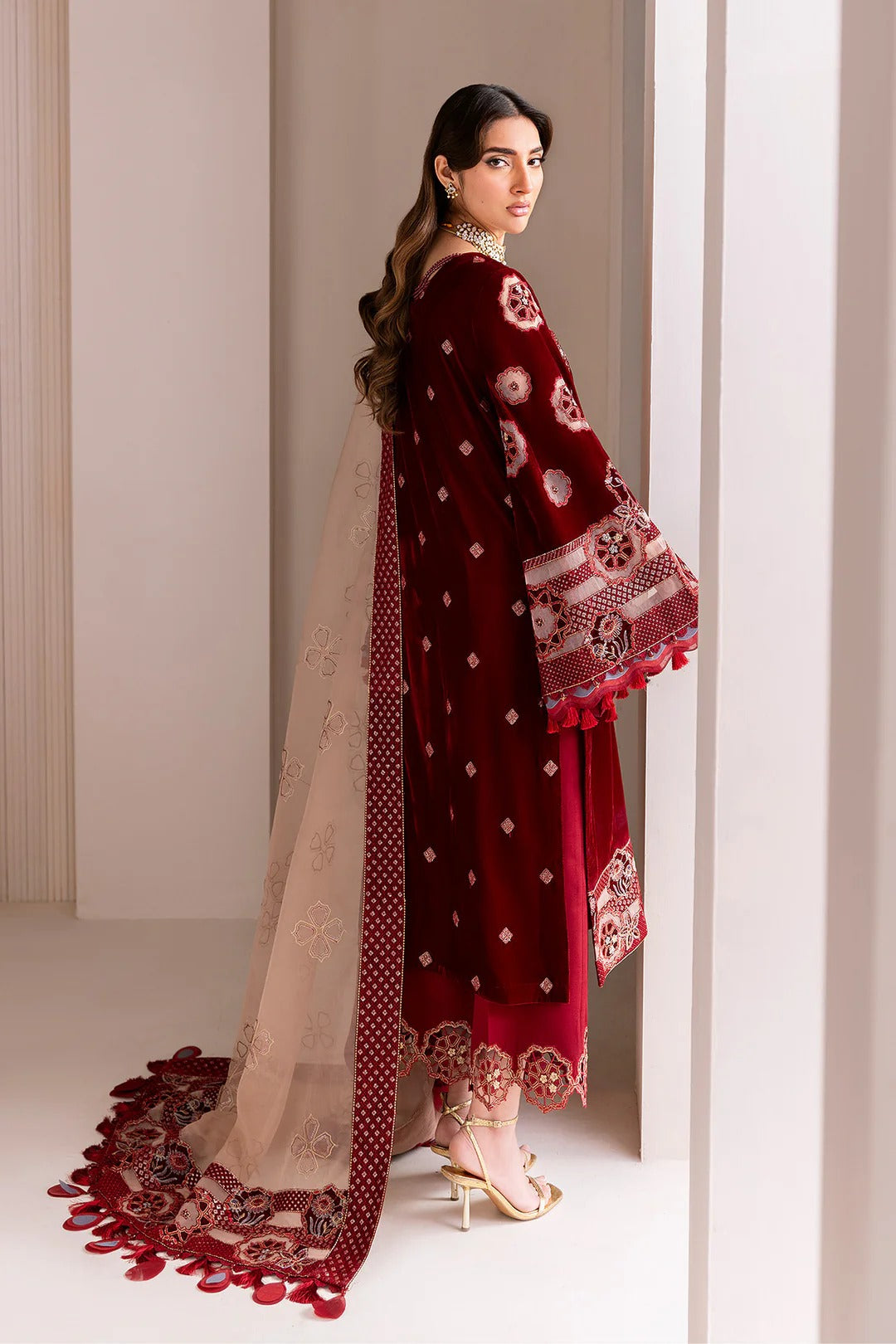Pakistani Custom Stitched Velvet Dress-2226-VELZARI