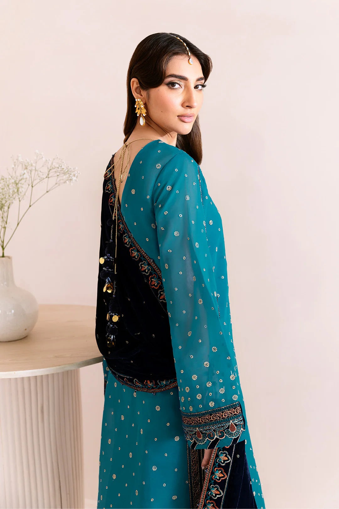 Pakistani Custom Stitched Velvet Dress-2225-NELOFER